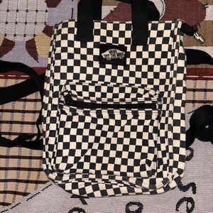 Vans Black & White Checkerboard Mini Backpack Crossbody